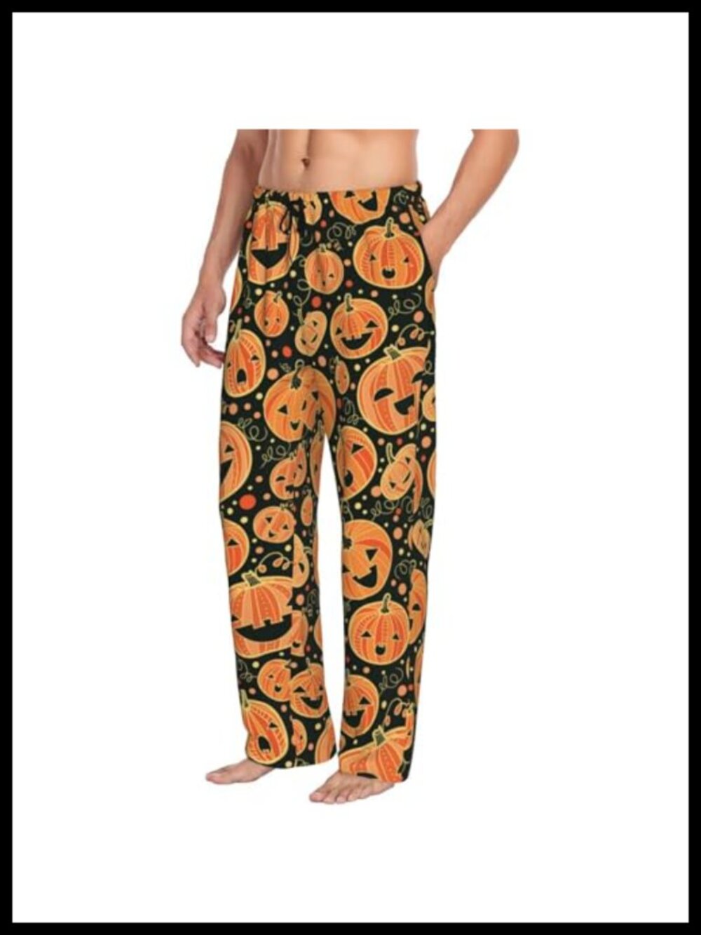 Men's Pajama Pants Soft Stretch Drawstring Wide Leg Lounge Sleep Bottoms with